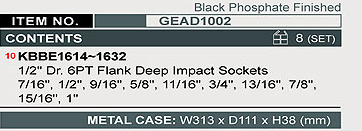 Bộ đầu tuýp dài lục giác 1/2 inch 10 món toptul GEAD1002