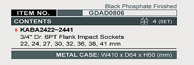 Bộ đầu tuýp lục giác đen 3/4