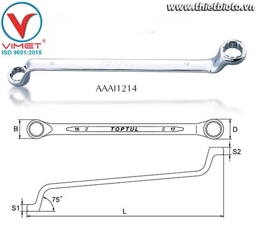 Cờ lê 2 đầu vòng Toptul AAAI1214