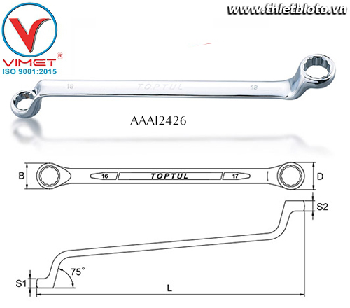 Cờ lê 2 đầu vòng Toptul AAAI2426